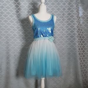 Justice girl's formal aqua dress, size 18